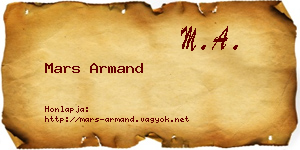 Mars Armand névjegykártya